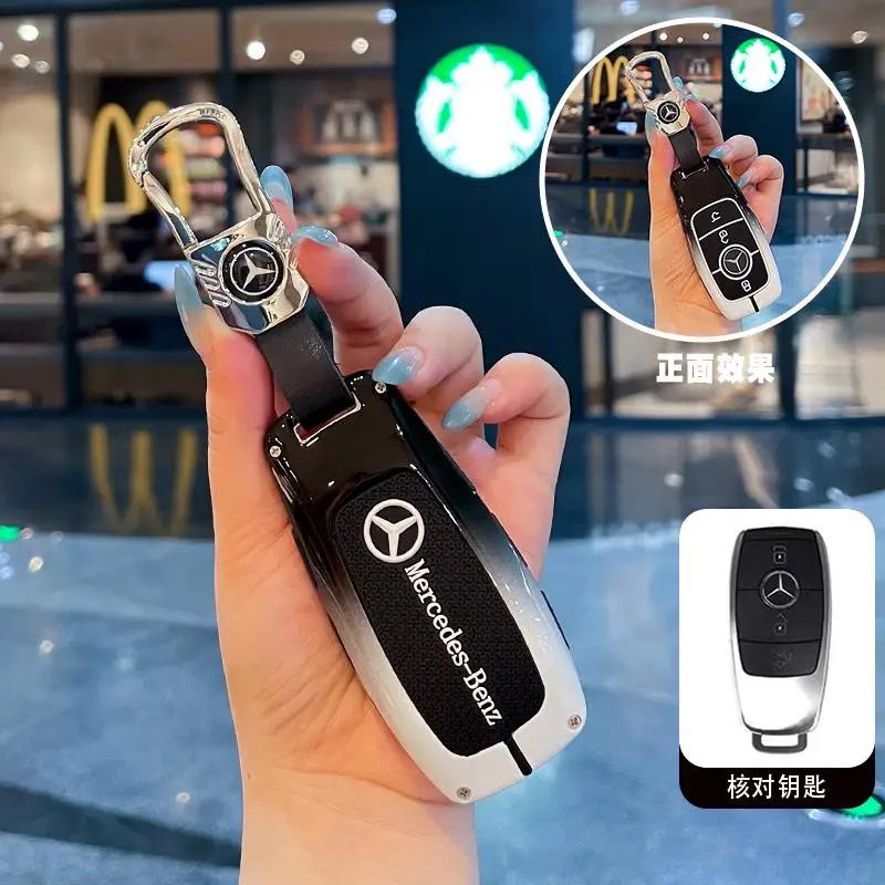 SFX1 Car Remote Key Case Cover Shell For Mercedes Benz C S Class W223 W206 Maybach S400 S450 S500 Protector Fob Bag Accessories
