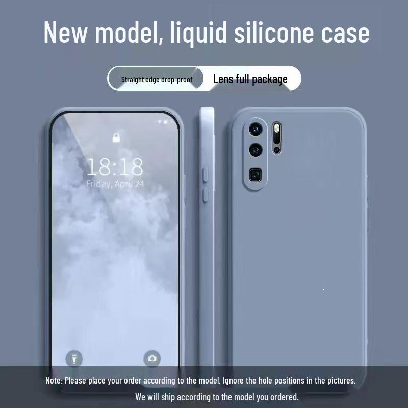 Чехол Huawei P30 Pro из жидкого силикона однотонный - Полное покрытие, защита от падений
