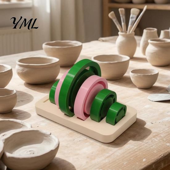 Pottery Class Practice Equipment Foot Ring Tools Set, 6 Sizes Clay Base Aligner Templates, Slab Forming Molds Shaping for Ceramic Mugs Bowls