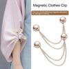 2Pcs Multi-Function Magnetic Clothing Clip with Chain Multi-Purpose Pinless Metal Buttons Clip Clothes Scarf Trouser Legs Cuff Fixing Magnet Pin