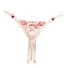 Erotic Panties Women's Sexy Lace Briefs Hollow Out  Crochet Lace Up Panty Thongs G String Open Crotch Peral Lingerie Underwear