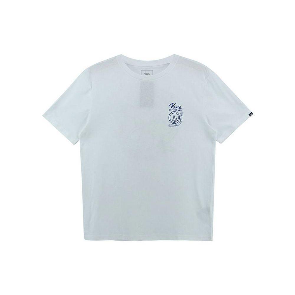 Vans Однотонный свитер с круглым вырезом и принтом логотипа, короткий рукав, футболка для мужчин, синий цвет VN0A7PZHWHT