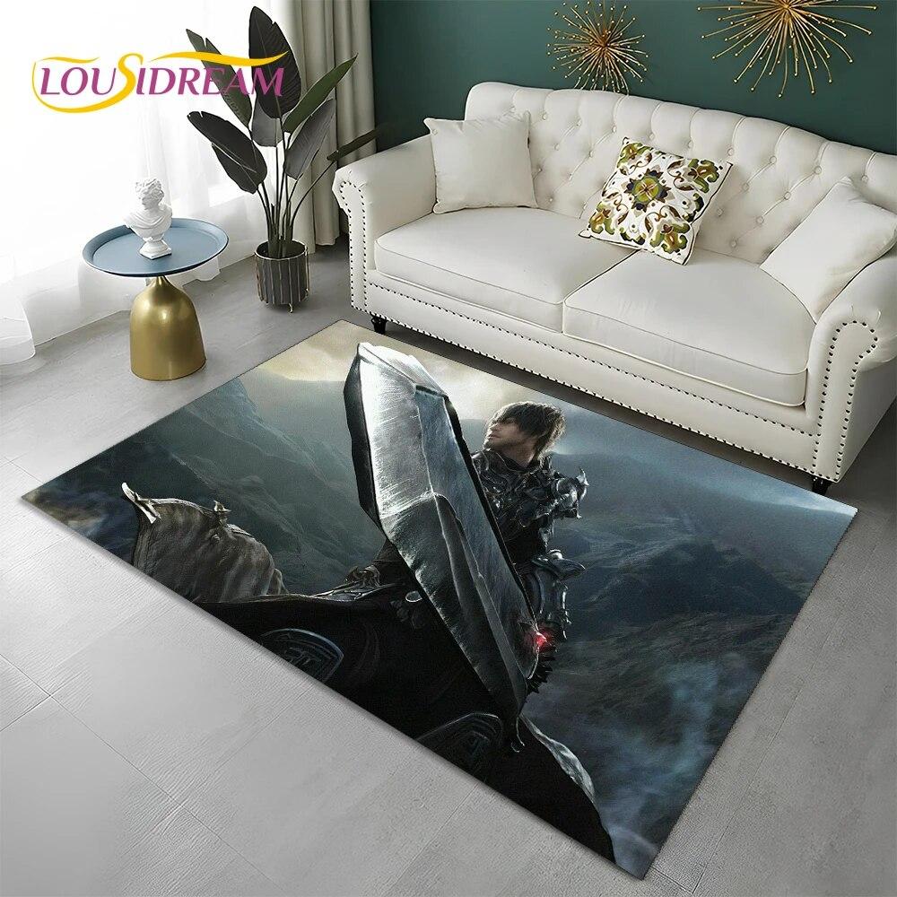 FF14 Gamer HD Final Fantasy Game 3D ковер для дома, гостиной, спальни, дивана, коврик для двери, декор, детский коврик, нескользящий напольный коврик