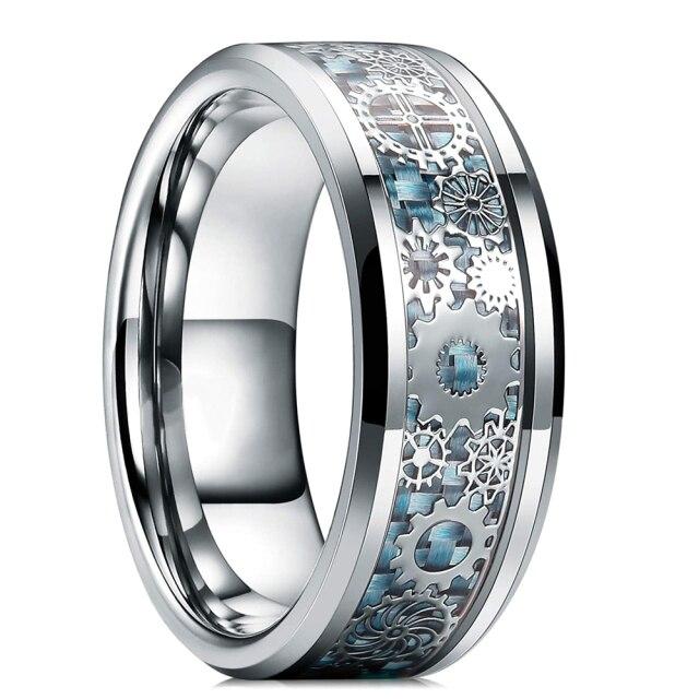 Модные 8 мм золотые вольфрамовые обручальные кольца со скошенными краями для мужчин, черное обручальное кольцо из матовой стали, мужское обручальное кольцо