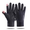 Cycling Gloves Autumn and Winter Velvet Warm Cold Outdoor Sports Cycling Skiing Leak Two Finger Non-slip Touch Screen Gloves