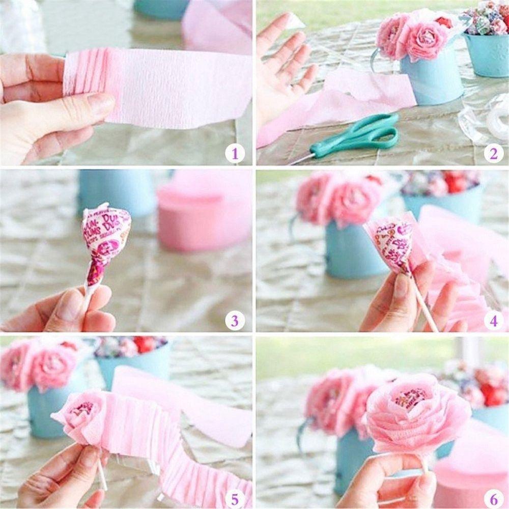 Handmade Children Birthday Party Decoration Crinkled Papers Crepe Paper Streamer Roll Craft