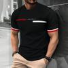 Men's Street T-shirt Summer Men's 3D Stripe Letter Print Short Sleeve Tops Oversized Casual Tee Hipster T Shirts Clothing