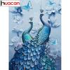 HUACAN Full Drill Square Diamond Painting Peacock 5D DIY Diamond Embroidery Animal Picture Of Rhinestone Decor