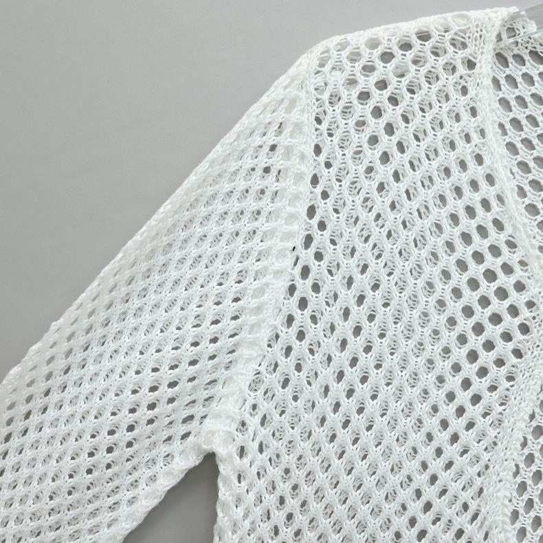 Летнее женское пляжное платье, однотонное сексуальное вязаное ажурное бикини, купальник, длинное платье с солнцезащитным кремом