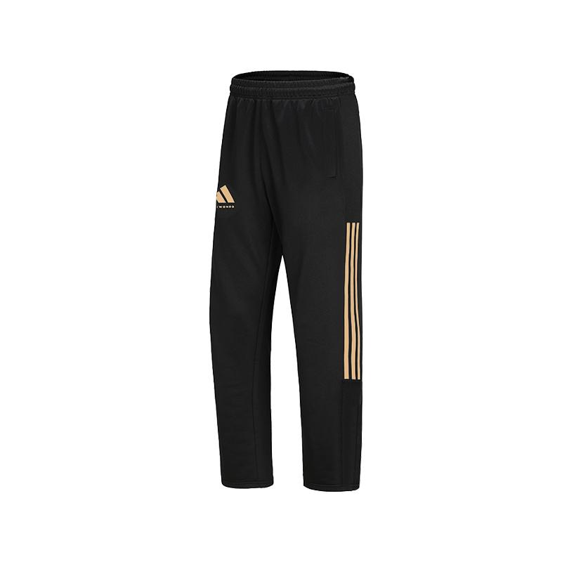 adidas Прямые брюки в стиле ретро с полосками по бокам, спортивные повседневные брюки унисекс, черные, золотые TR90PT-BG