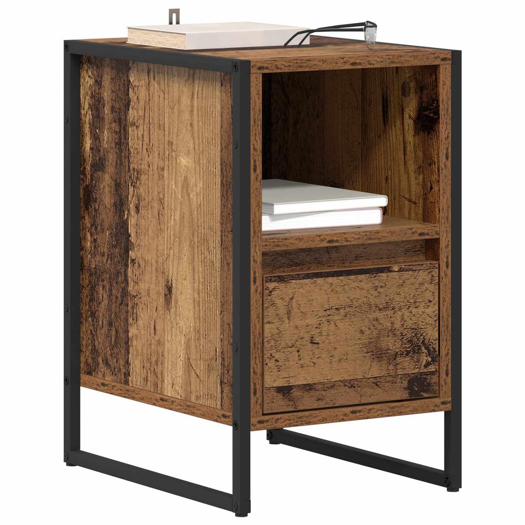 Nightstand Reclaimed Wood 39.5 x 30 x 50 cm Engineered Wood