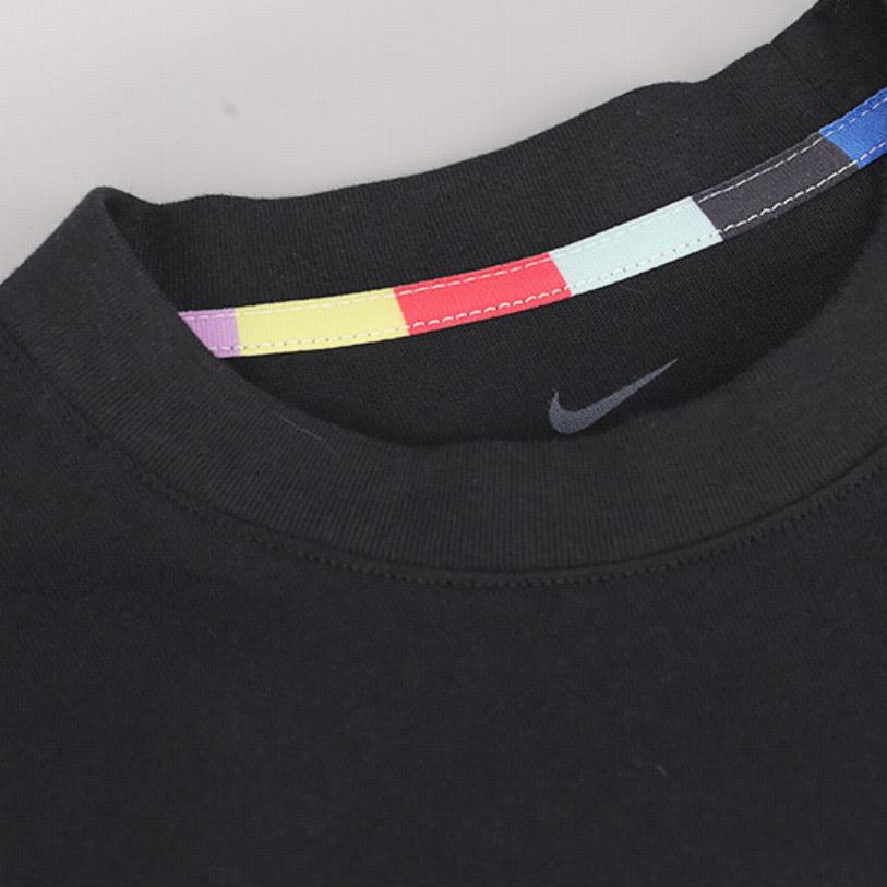 Nike Повседневная спортивная тренировочная свободная футболка с коротким рукавом, мужские топы, черный CZ1010-010