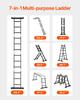 Multi-Purpose Folding Ladder 7-in-1 3 Step 12ft with Scaffolding Plank