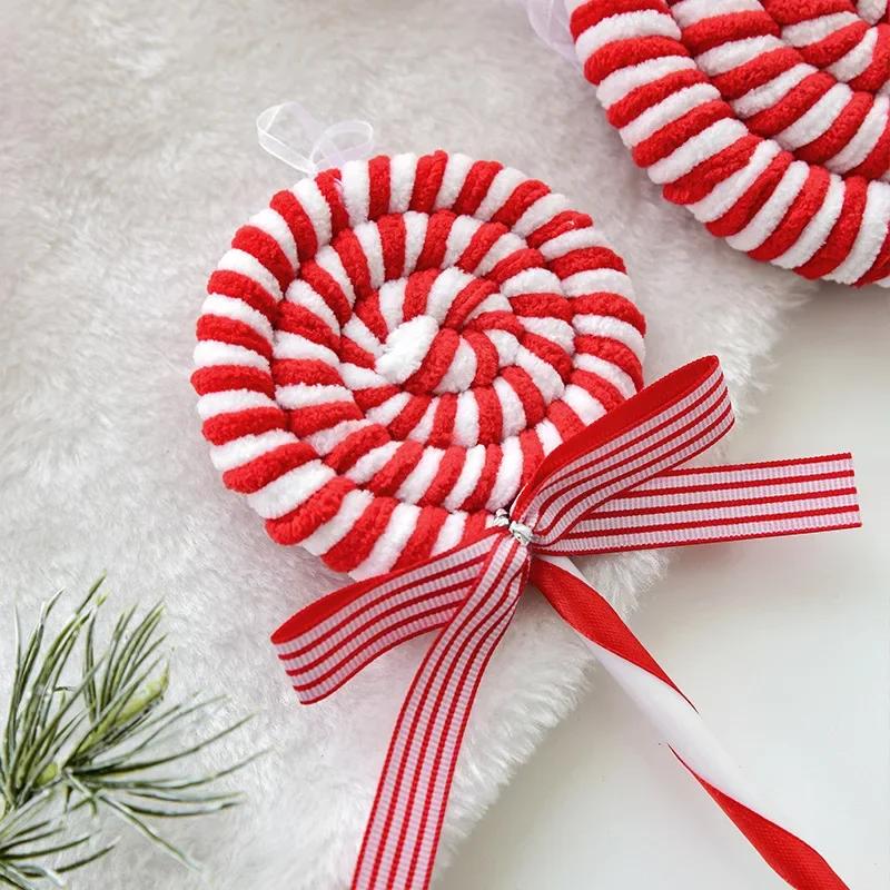 2025 New Christmas Candy Canes Tree Hanging Ornaments Large Candy Cane Lollipop Rustic Christmas Decor Peppermint Xmas Decor