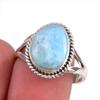 Natural Republic Larimar Gemstone 925 Sterling Silver Jewelry Ring Size 8.5 H4n91