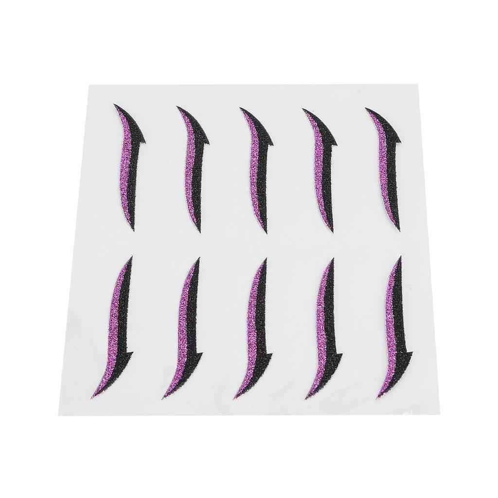Цветные многоразовые водостойкие самоклеящиеся наклейки для век Eyeliner Stickers для свадеб, танцевальных вечеринокФиолетовый