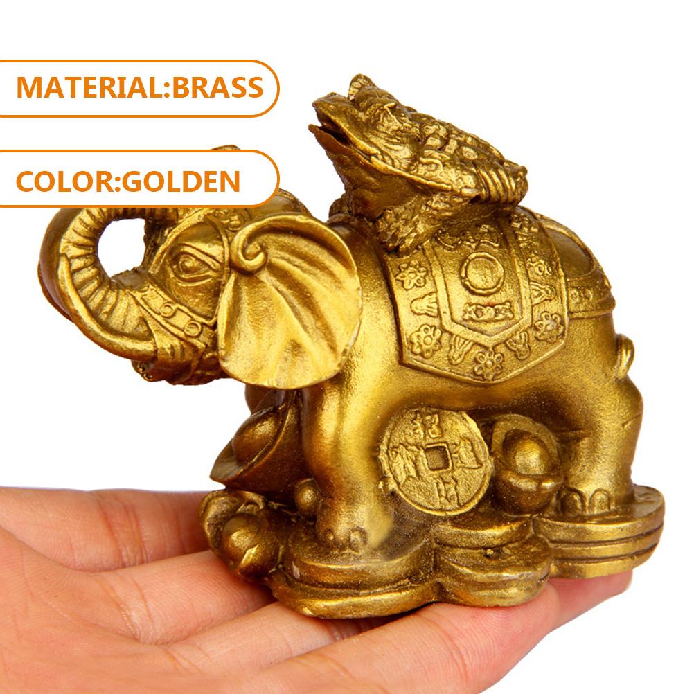 Ornaments Elephant Figurine Centerpiece Table Decorations for Living Room Animal Figurines Lucky Miniature Golden Office