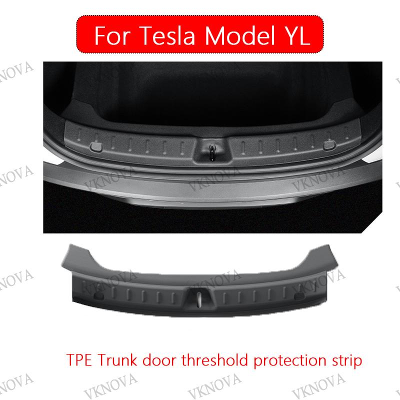 For Tesla Model Y L Launch 2026 Trunk Sill Plate Protector TPE Trunk Mat Cover Rear Bumper Guard Pad Anti-scratch Accessories