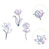 3Pcs Metal Flowers Wall Art Minimalist Floral Decor Flower Hanging Line Painting for Balcony Indoor