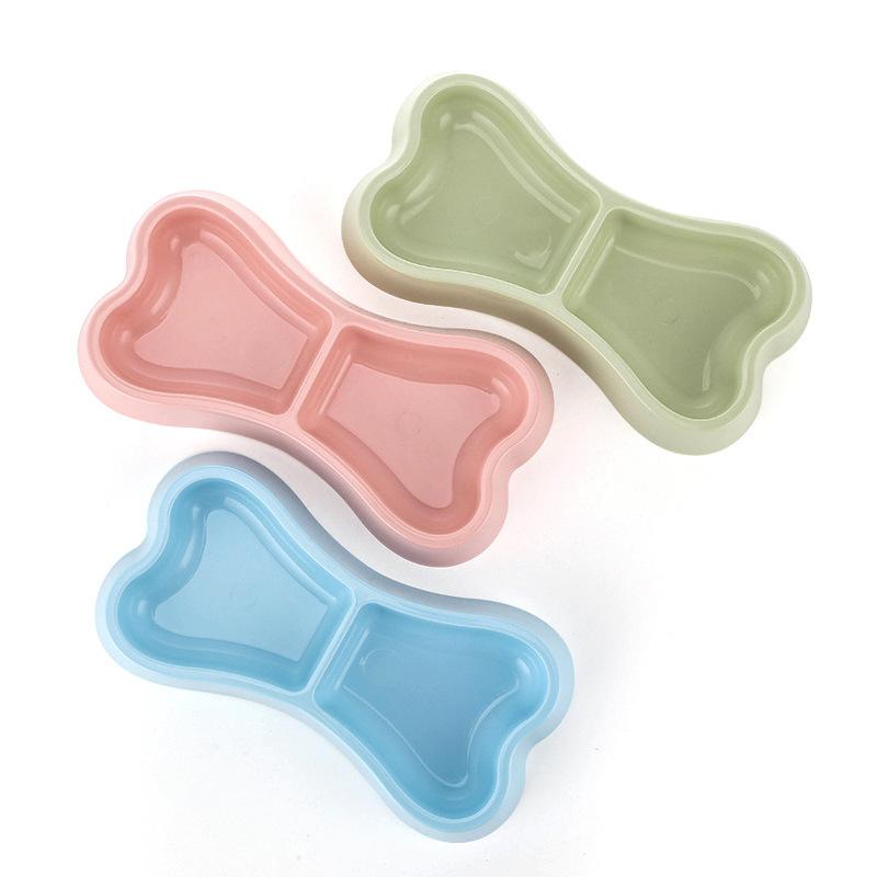 Миска для питомца двойная в форме косточки для собаки Двойная миска для собаки в форме косточки макарон Двойная миска для кошки Миска для питомца Миска для собаки Миска для кошки