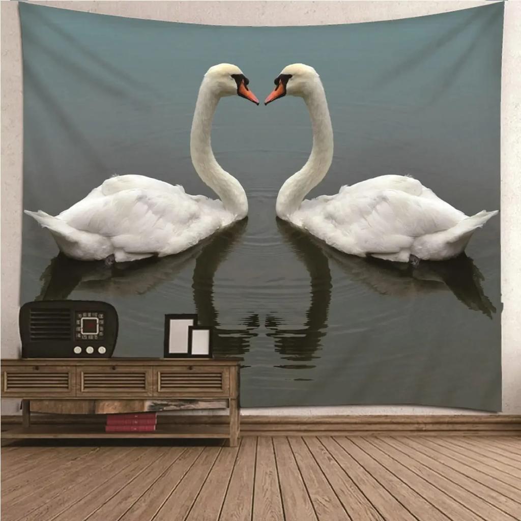 Swan Couple Tapestry Office Living Room Decoration Home Wall Tapestry