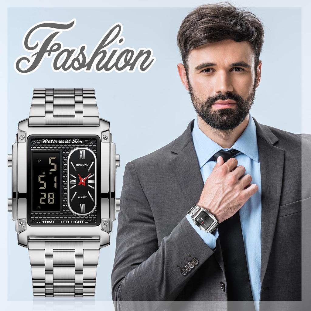 Stainless Steel Waterproof Rome Analog Calendar World Time Luminous Day of the Week Alarm Chronograph Quartz Watch Accessories Birthday Anniversary