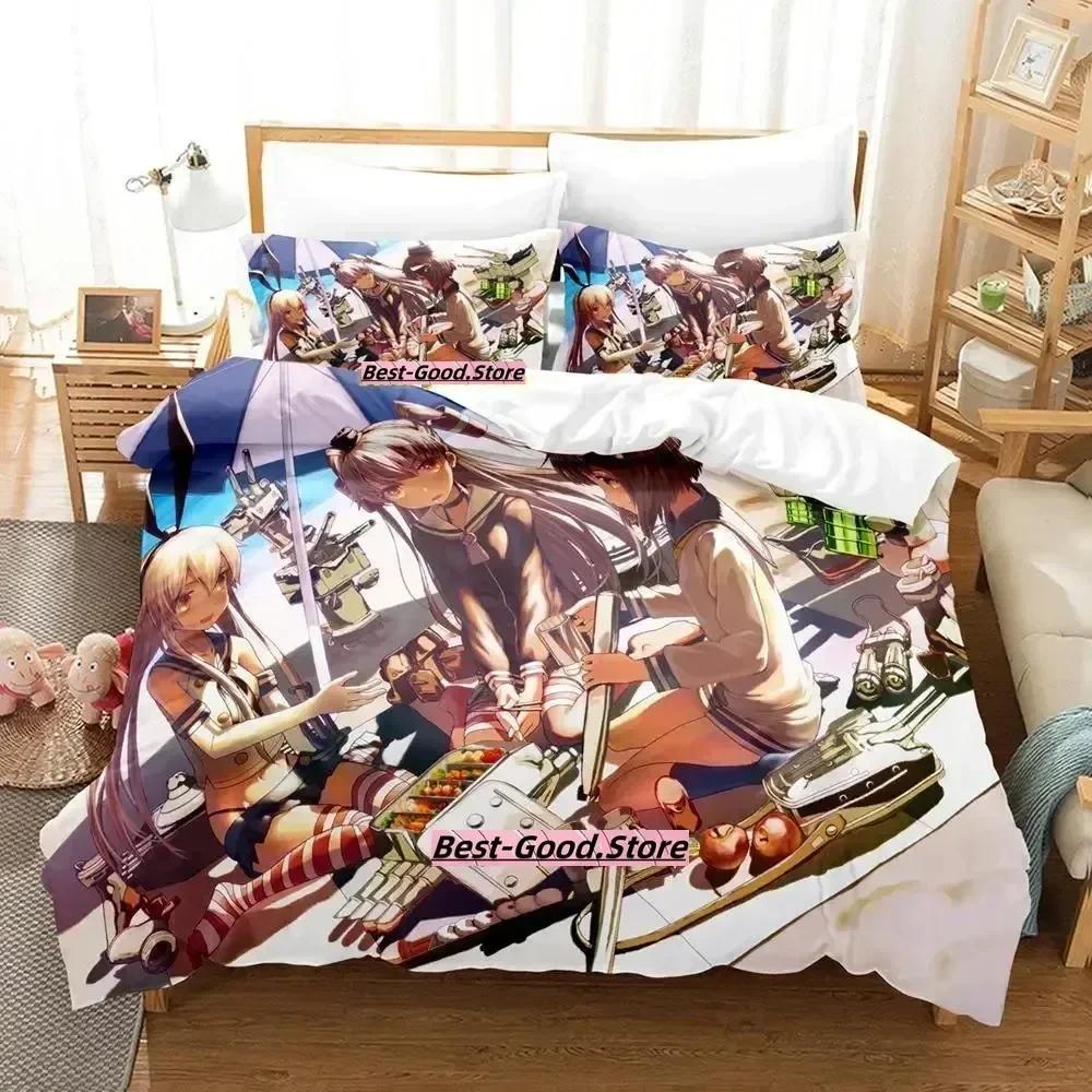 Комплект постельного белья Kantai Collection Односпальный Полуторный Двуспальный Кинг-сайз Комплект для кровати Взрослый Детский Спальня Комплекты пододеяльников Аниме постельное белье Кровать