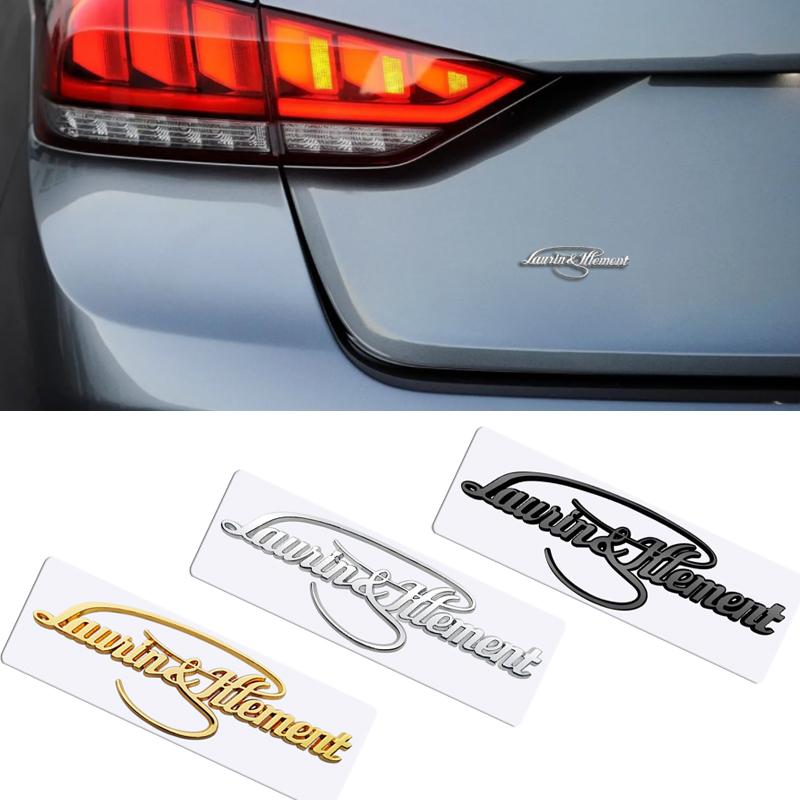 JBIW9 Metal 3D Badge L&K Logo Car Rear Trunk Body Sticker Emblem For Skoda Octavia Superb Kamiq Karoq Kodiaq Rapid Laurin & Klement