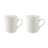Pair of 2 or 4 White Porcelain Stylish Easy To Microwave and Dishwasher Simple Reinforced Commercial Porcelain Cups Mugs, Cylindrical, (450ml), Hold,