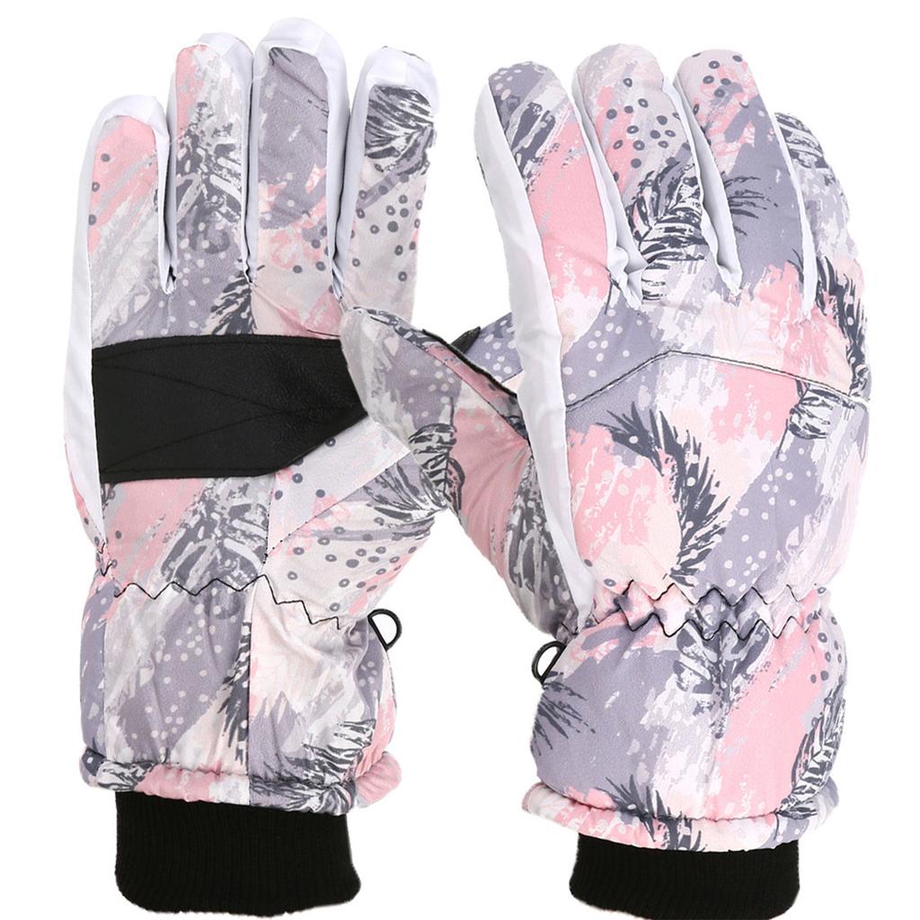 Женские лыжные перчатки с толстым бархатом для зимнего тепла, перчатки для занятий спортом на открытом воздухе и велоспорта