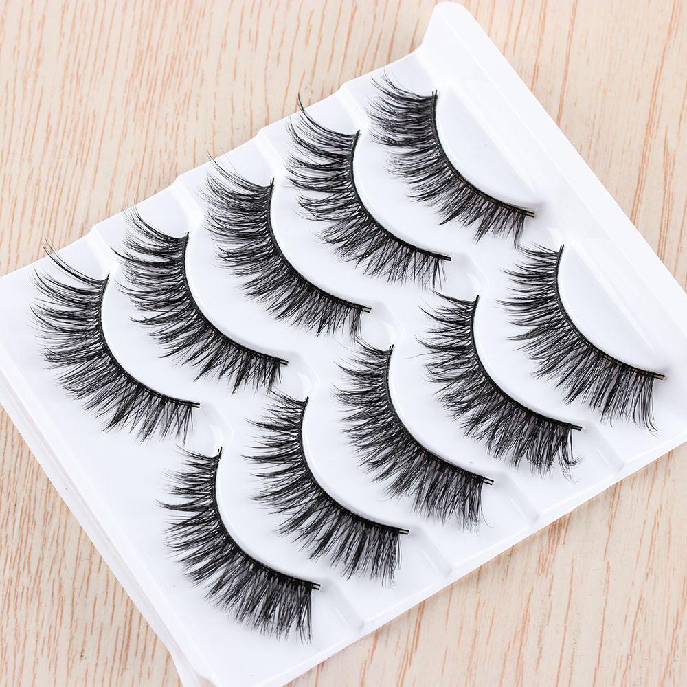 Reusable Handmade Multilayer Wispy Fluffy Extension Tools False Eyelashes Thick Cross Natural Long