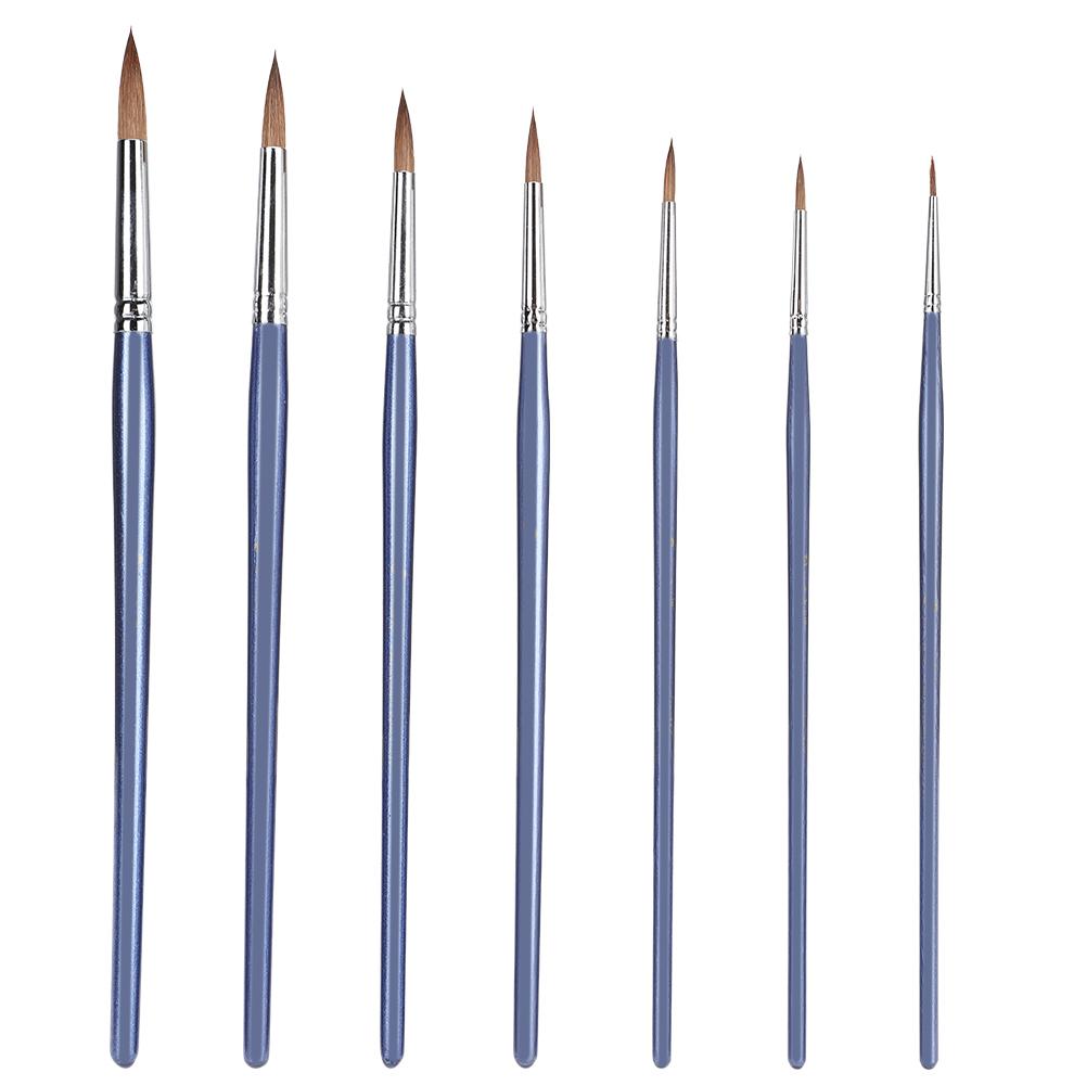 Набор из 7 кистей для рисования, шерсть волка, акварель, акрил, специальные инструменты для рисования для искусства