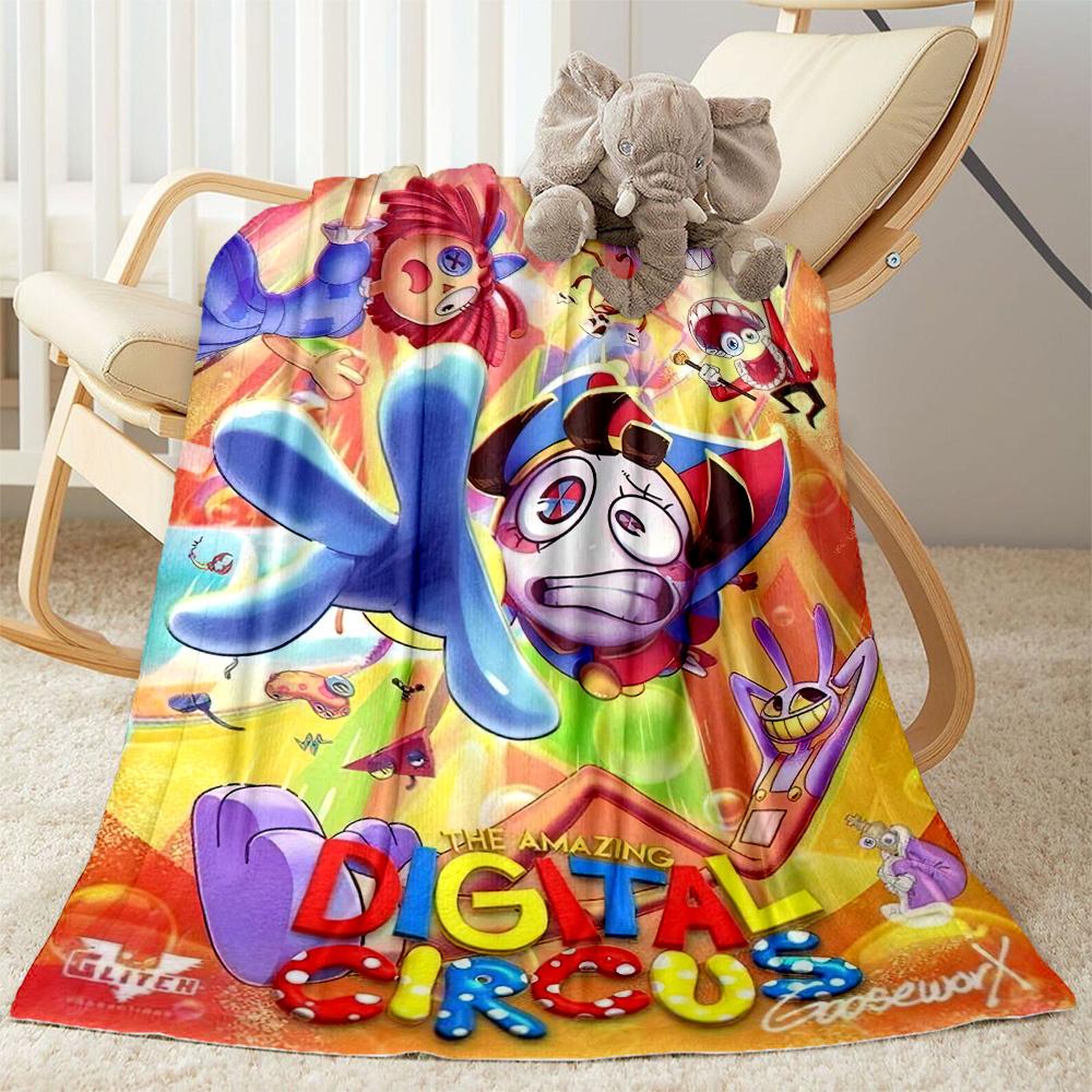 Digital Circus Blanket Soft Warm Cozy Great for Office Chair Picnics Couch Four Seasons Universal Modern Style Best Holiday Gift for Friends Family
