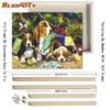 RUOPOTY Picture By Numbers Dog Animal DIY Frame On Canvas Acrylic HandPainted Wall Art Painting Cat For Living Room