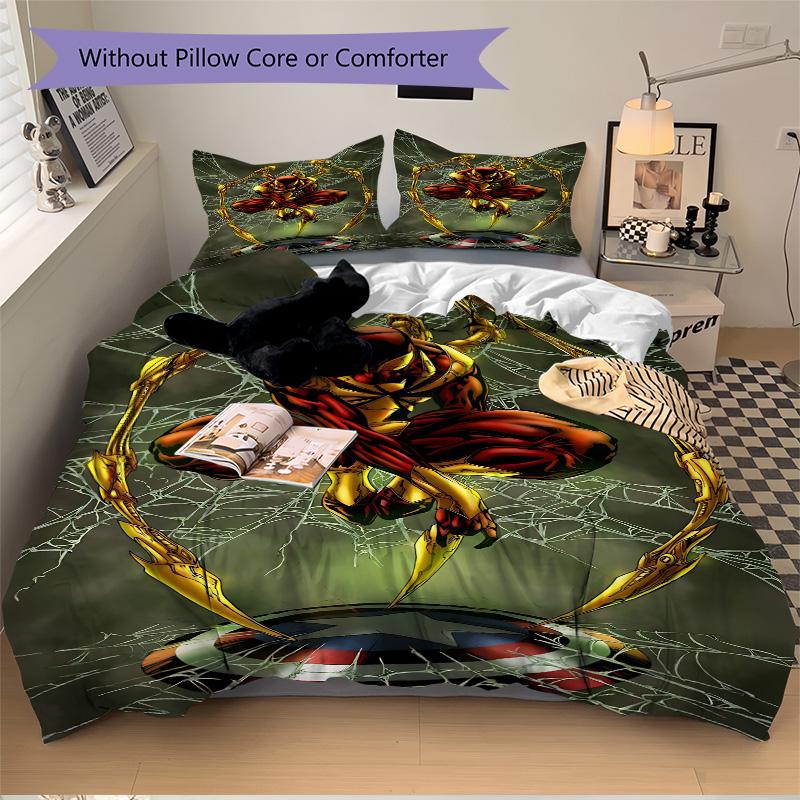 Spiderman Web Artwork Print 3Pcs Bedding Setduvet Cover With 2 Bedropillowcase Home Birthday Gift