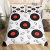 Музыкальный комплект постельного белья Queen Size Музыкальная тематика Постельное белье Пододеяльник для мальчиков Декор Диск Одеяло Покрывало Покрывало для пластинок