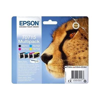 EPSON Мультипак T0715 - Гепард - Черный, Голубой, Пурпурный, Желтый (C13T07154012)