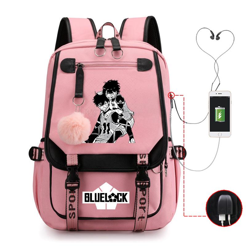 Blue Prison Anime School Bag College Wind Large Capacity Middle School Student Usb Backpack