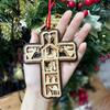 Multilayer Cross Christmas Pendants Decorated Wooden Decorations Gifts Party
