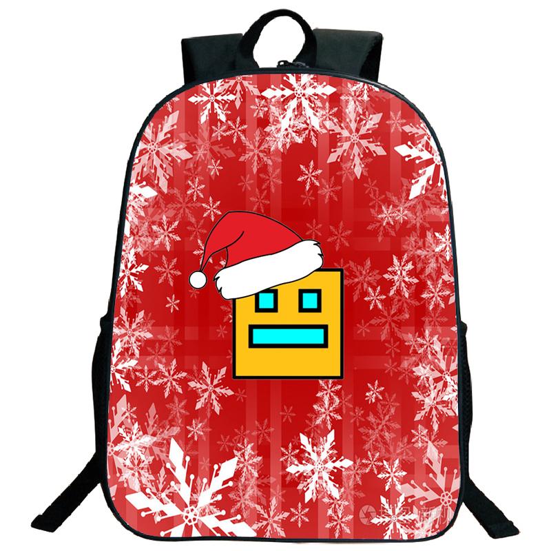 Angry Geometry Dash Backpacks for Middle and High School Students, Large Capacity Leisure Backpacks, Holiday Gifts