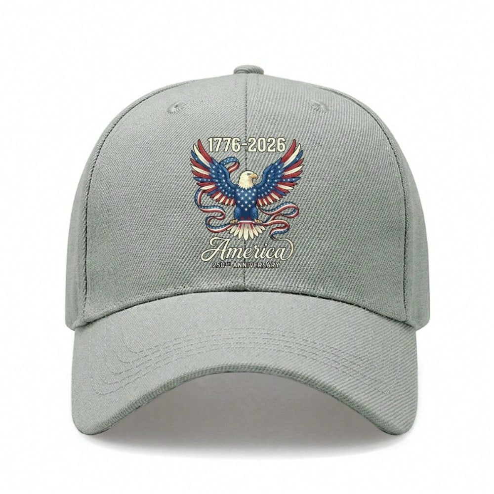 [Patriotic Baseball Cap] 250Th Anniversary Eagle Print Polyester Adjustable Unisex Breathable Lightweight Sun Protection Curved Brim Outdoor Sports
