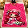 Flannel BlanketStrawberry Princess Warm Soft Throw Blanket for Indoor Sofa Bed Living Room Use