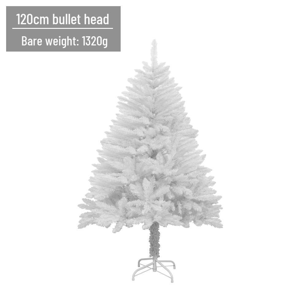 LED Luminous White Christmas Tree with Encrypted PVC and Bullet Head Design