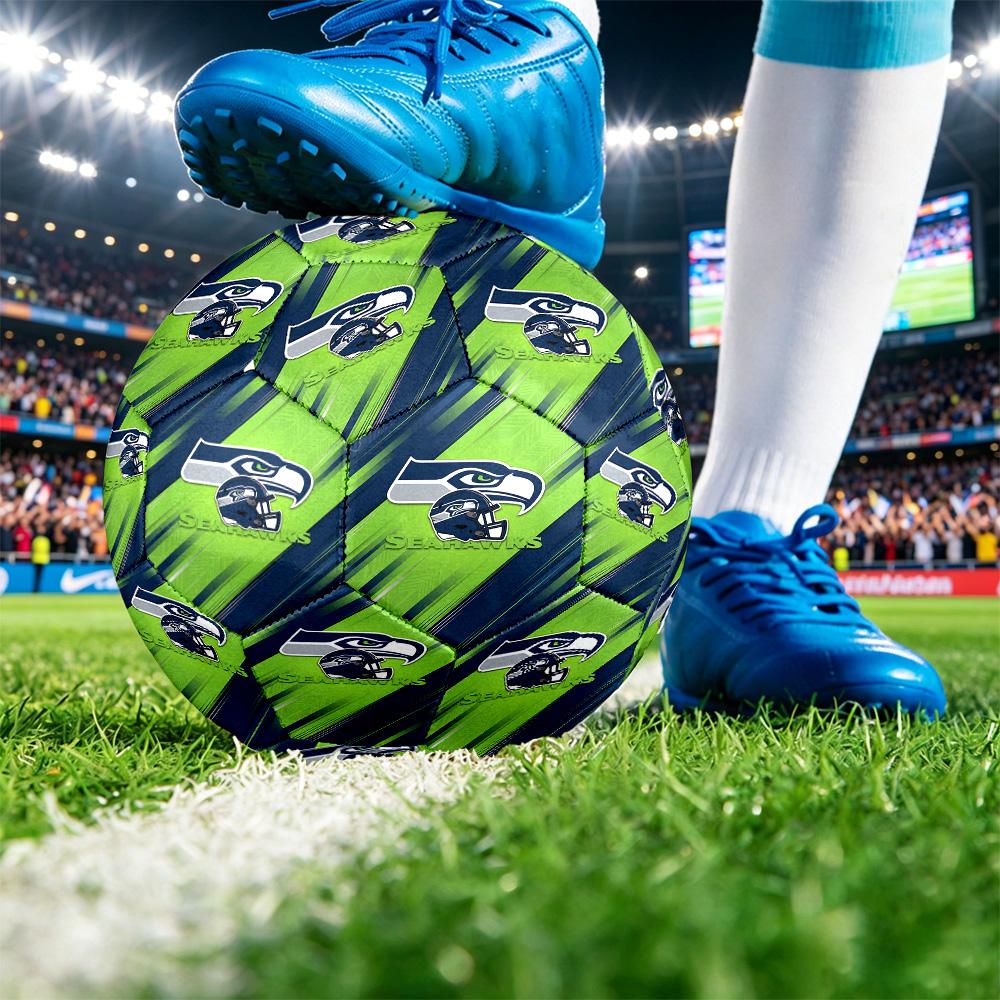 Seattle Seahawks Size 5 Sports Training Ball Shock Absorbing Durable Ball For Match Daily Practice Outdoor Activities