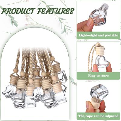 210 шт. 8 мл Подвесной автомобильный освежитель воздуха Диффузор Пустой прозрачный стеклянный Эфирный диффузор Масло Ароматерапия Аромат Духи Подвеска Гл