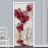 3D Abstract Mural Flower Swan Door Stickers Waterproof Door Stickers Door Mural Peel Self Adhesive PVC Sticker Removable Wall Decal