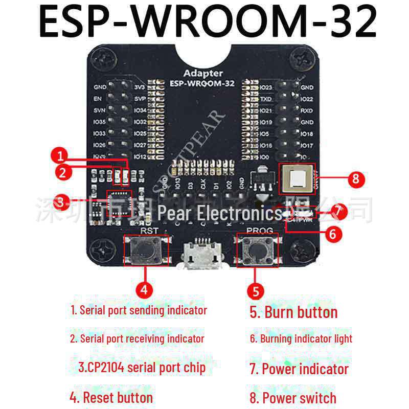 Тестовая плата ESP32/ESP8266 для ESP-WROOM-32 Загрузка в один клик