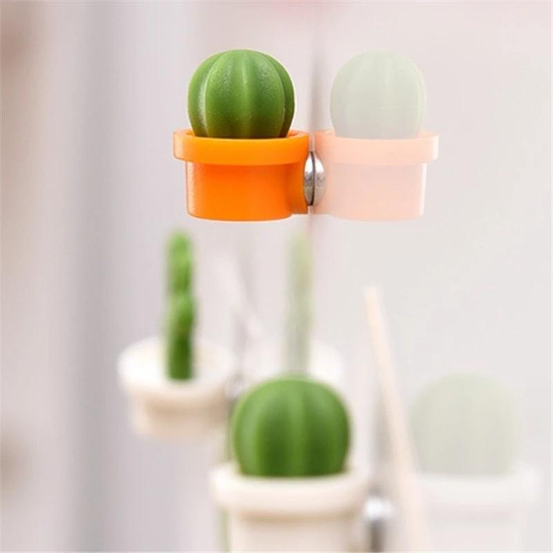 6 шт. кактус магнит на холодильник магнитная наклейка 3D милое сочное растение доска для сообщений напоминание украшение дома кухня