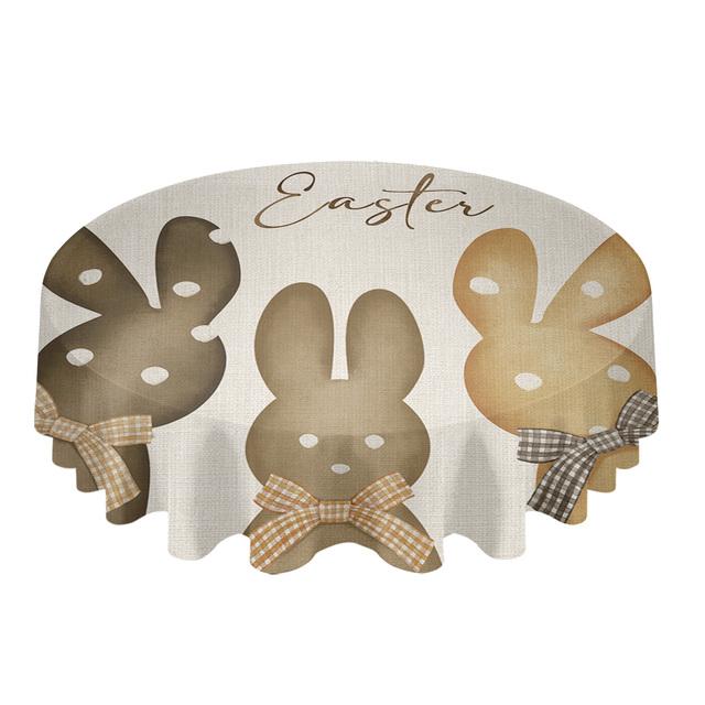 Пасхальный акварельный кролик цветок круглый стол скатерть фестиваль столовая водонепроницаемая скатерть покрытие стола для свадебной вечеринки декор