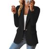Women Blazer Slim Fit Long Sleeves Commuter Suit Coat Solid Color Single-Button Blazer for Office Daily Wear Evening Party
